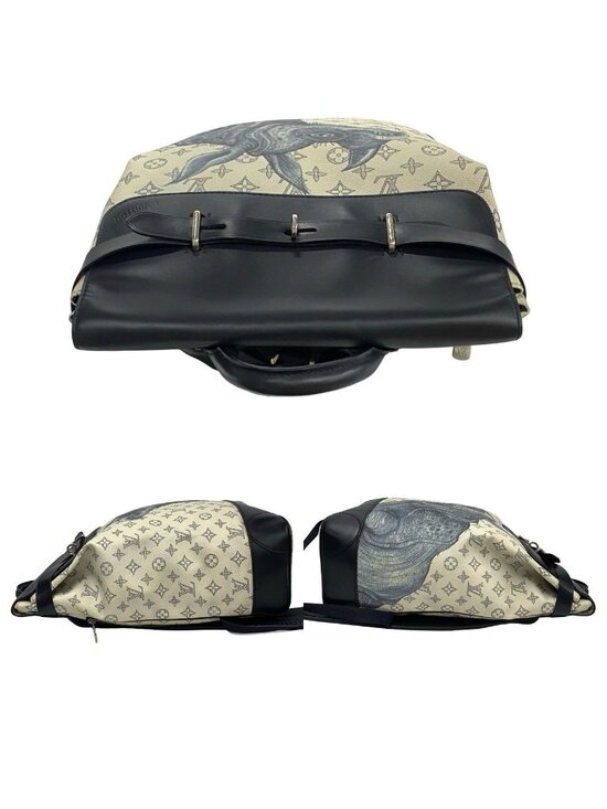 Louis Vuitton Monogram Savanna Steamer Leather Backpack Navy White main image 7